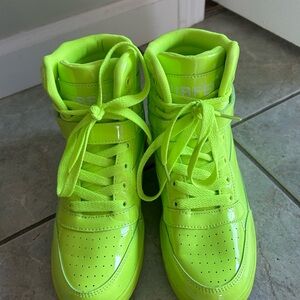 Women’s Neon Green High-Top Sneakers